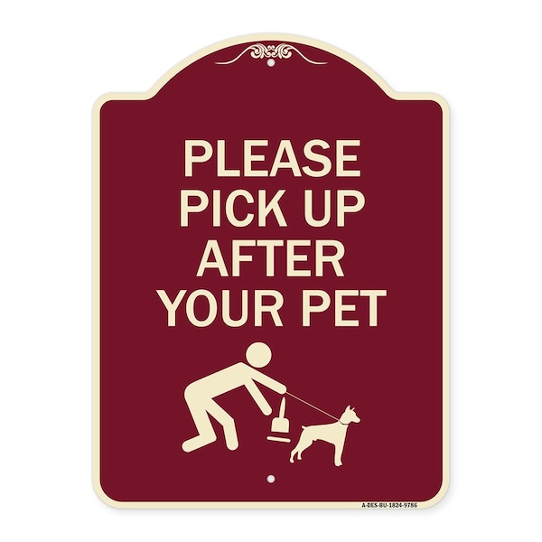 Designer Series-Please Pick Up After Your Pet Burgungy, 24" x 18", BU-1824-9786